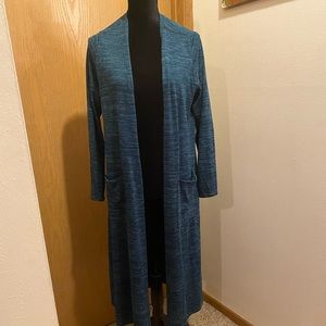 Heathered Teal LuLaRoe Sarah Duster Cardigan Sz M (10-12)